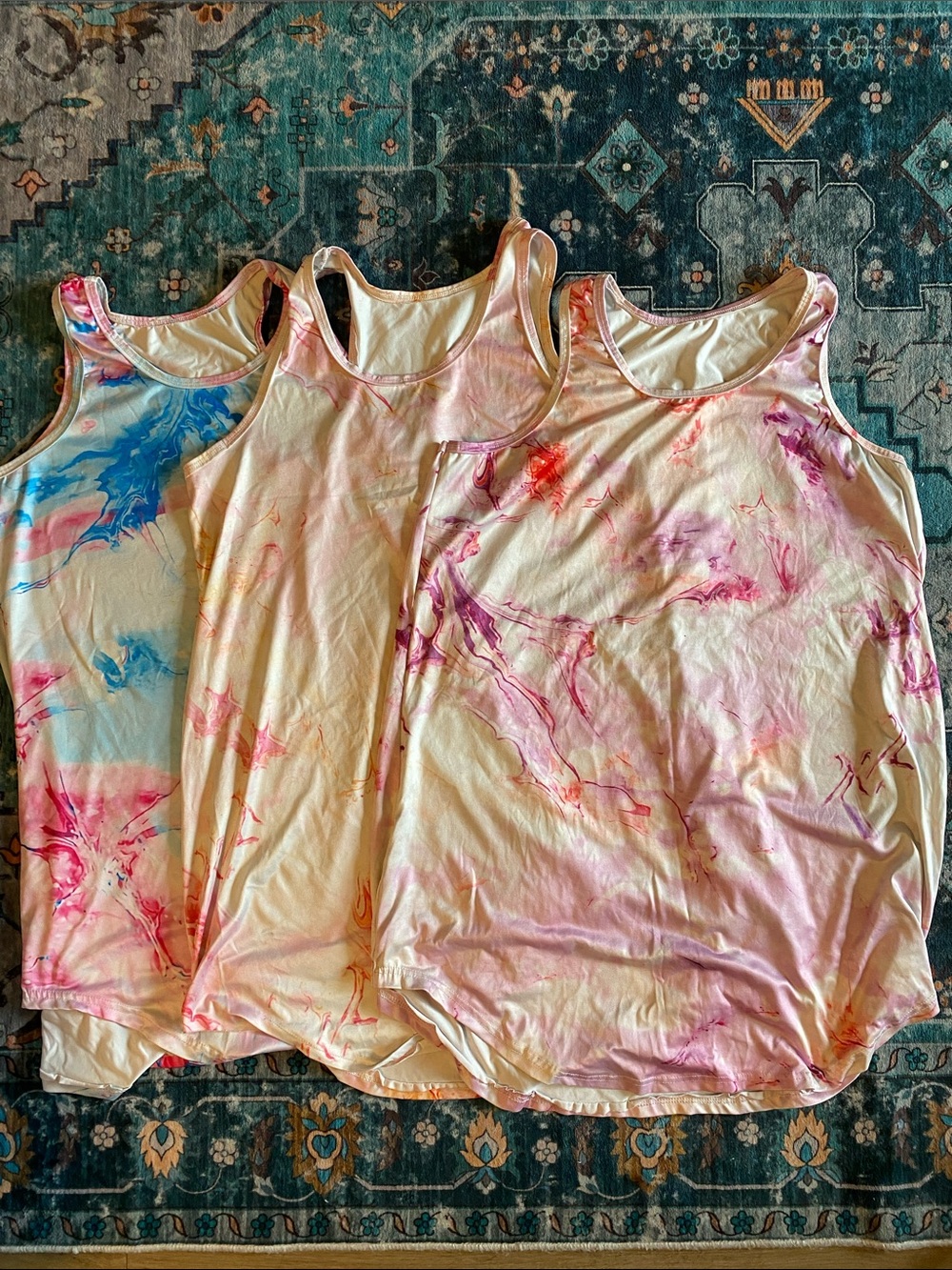 3 Marble Tie-Dye night gowns